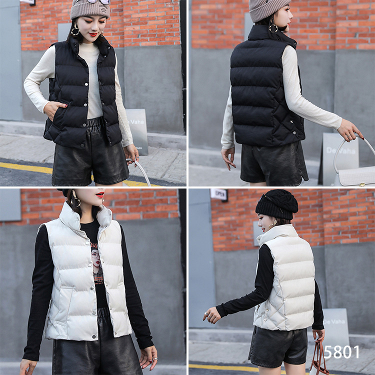 Down cotton Vest 2020 winter new pattern Korean Edition leisure time monochrome Vest coat customized