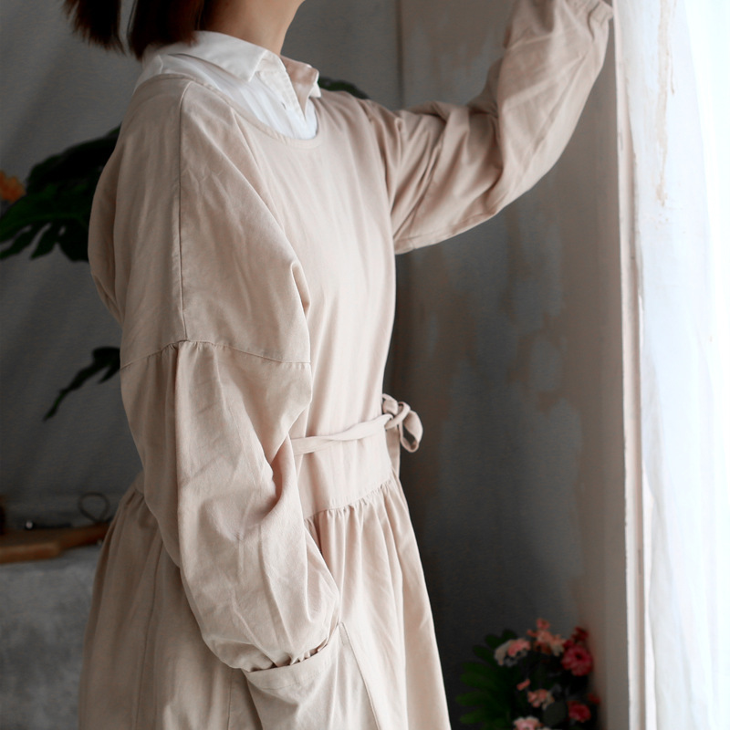 Korean-style Cotton Waterproof Sleeve Overalls Lengthened Tian Meifeng Household Cleaning Kitchen Work Clothes Women's Apron Korean-style Cotton Waterproof Sleeve Overalls Lengthened Tian Meifeng Household Cleaning Kitchen Work Clothes Women's Apron