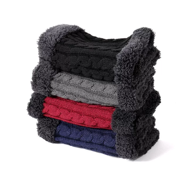 Neck Gaiter for Men and Women, Autumn and Winter Fleece-Lined Thickened Knitted Warm Scarf, Winter Cycling Windproof and Cold-Proof Versatile Woolen Scarf