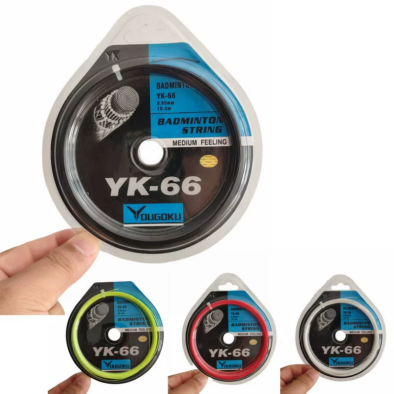 Линия ракетки для бадминтона 0,65 проволоки с высоким диаметром упругости 66 линий звук хрупкий нейлон материал 30 фунтов линия для бадминтона