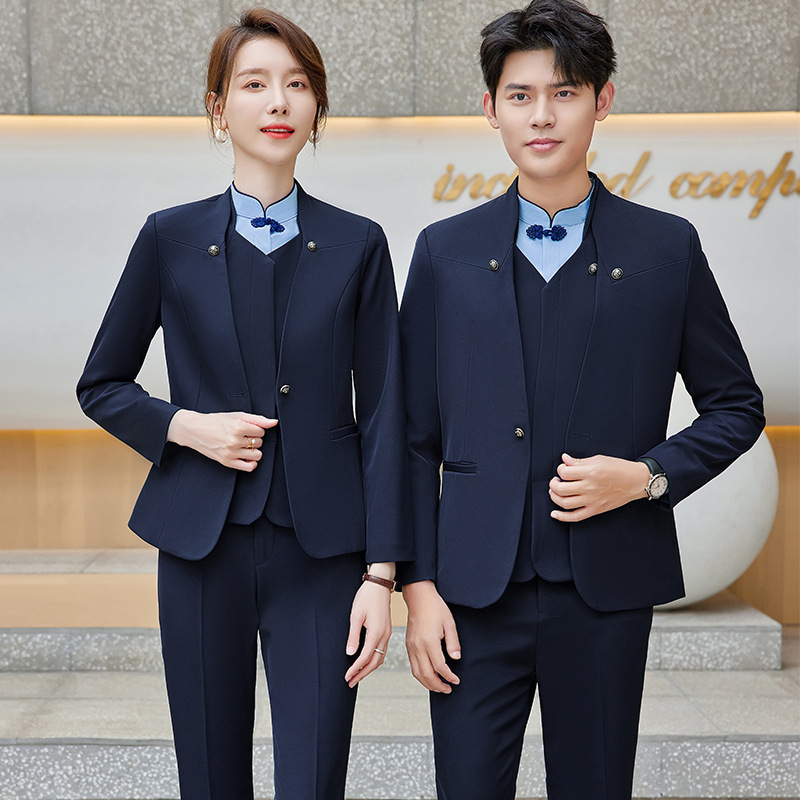 Hotel front desk work clothes female spring autumn and winter restaurant waiter cashier work clothes business suit wholesale Hotel front desk work clothes female spring autumn and winter restaurant waiter cashier work clothes business suit wholesale