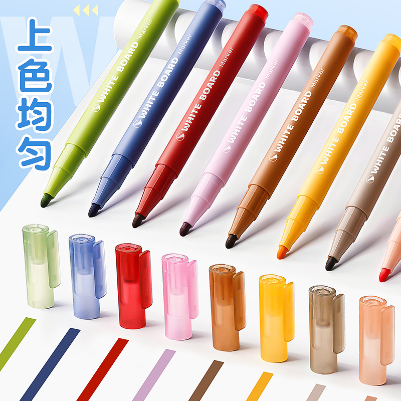 Bolígrafo de pizarra de color borrable Kaba Bear 12 colores para la enseñanza de niños Bolígrafo de tablero de dibujo de pizarra borrable multicolor