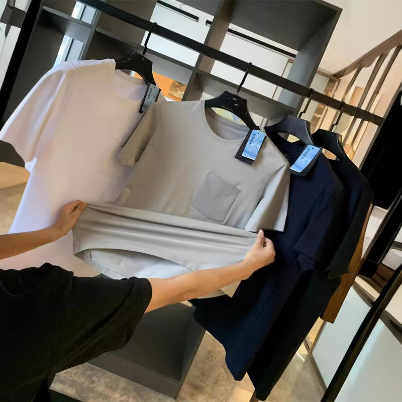 City function series! Quick drying technology fabric! Laser Cut Men's Casual Round Neck Short Sleeve T-Shirt Pocket City function series! Quick drying technology fabric! Laser Cut Men's Casual Round Neck Short Sleeve T-Shirt Pocket