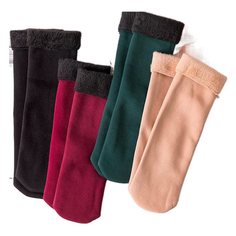 Осенне-зимние имитация нейлона теплые флисовые подкладке толстые носки производители дома пол носки анти-пиллинг снег носки оптом