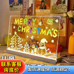 発光製図板アクリル蛍光板消去可能なスタンドタイプ子供用 DIY 手描きナイトライトレストランメッセージボード