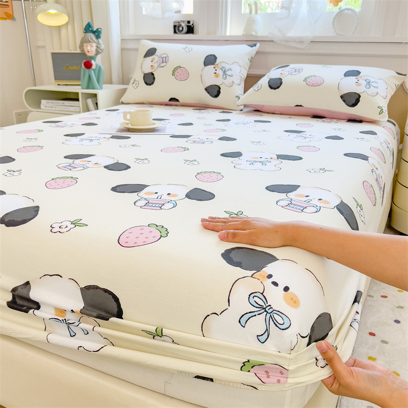 Nueva funda de cama de algodón de algodón de una sola pieza de colchón grueso funda de cama antideslizante funda de polvo funda de cama 2024 nuevo