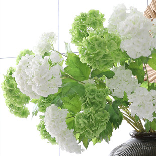Simulation flower 3D film hydrangea 2 snowball hand feel moisturizing wedding fake flower home decoration wholesale fake flowers