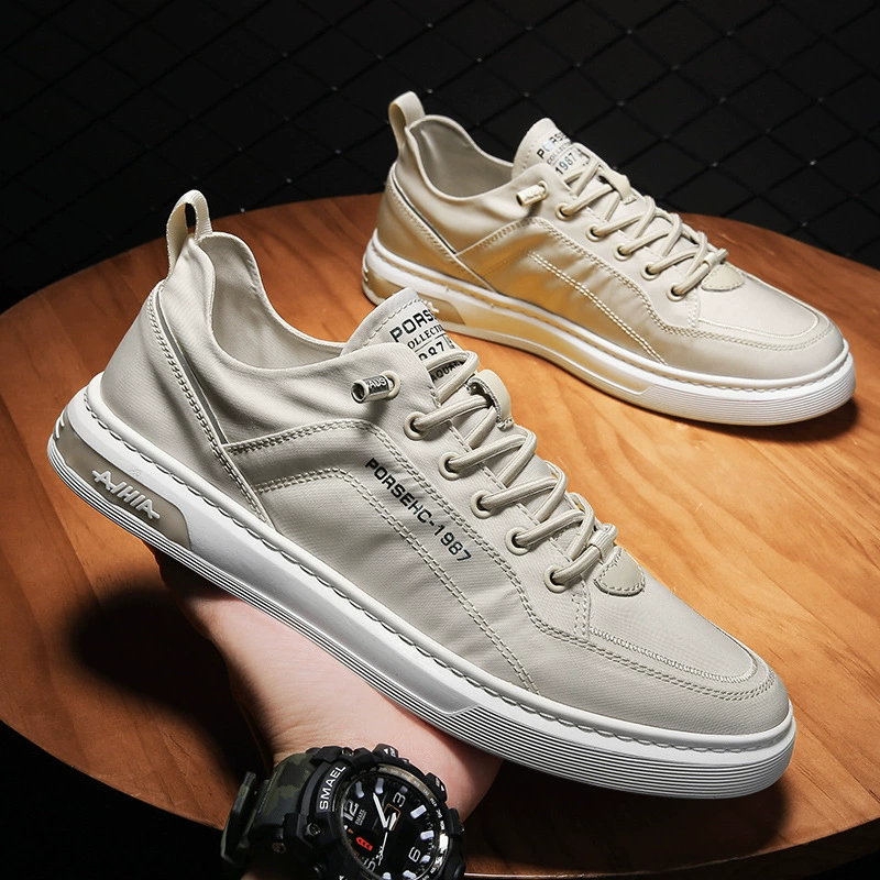 Тканевая обувь, Мужская парусиновая обувь из ледяного шелка, Мужская дышащая мужская рабочая обувь без шнуровки с низким верхом 2022 года, популярная обувь