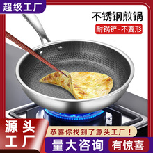 平底锅不粘锅 家用煎饼锅牛排煎蛋电磁炉燃气灶通用 不锈钢平底锅