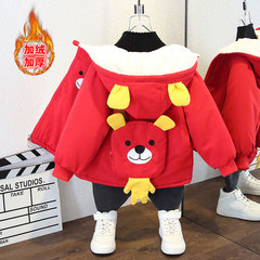 Boys' Autumn/Winter Thicken Fleece Jacket 2023 New Baby Winter Outfit Thick Children's Winter Stylish Infant Clothing Trendy