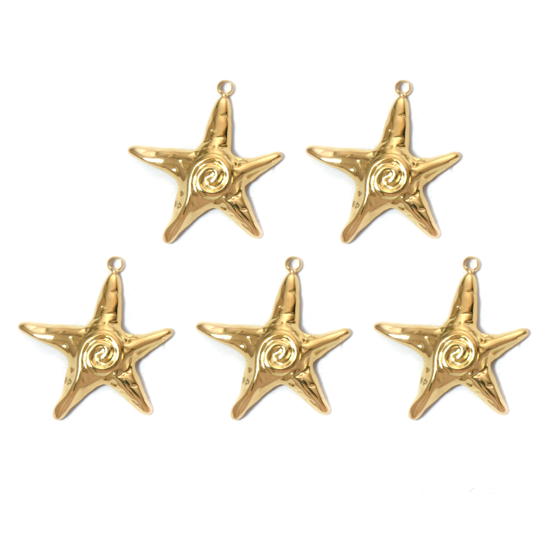 12g Weight Pendant Jewelry Making Type 5 PCS/Package 304 Stainless Steel Splicing Starfish Pendant DIY Ornament Accessories Earrings Brooches