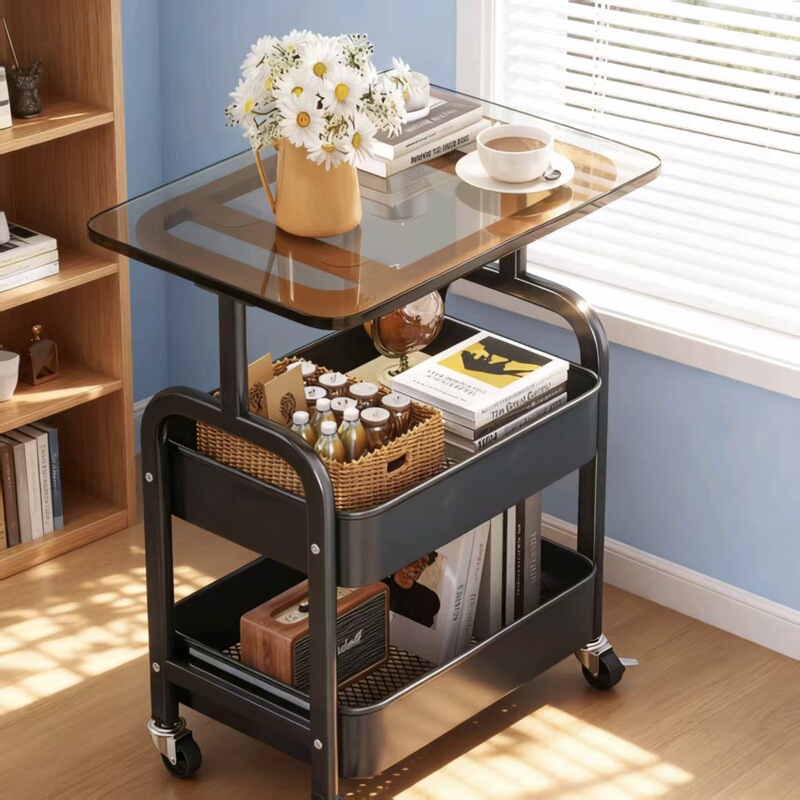 Household Trolley Bedside Removable Snack Storage Rack Floor-Standing Bedside Coffee Table Small Table Living Room Side Table Household Trolley Bedside Removable Snack Storage Rack Floor-Standing Bedside Coffee Table Small Table Living Room Side Table