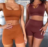 Оптовая AliExpress Взрывы Бесшовное Трикотажное Высокоэластичное Спортивное Нижнее Белье Фитнес Шорты Йога Стерео Костюм