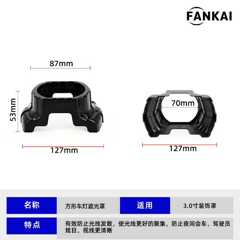 Faros Delanteros para Automóviles al por Mayor, Lentes Bi-xenón LED de 3.0 Pulgadas, Cubierta Decorativa Cuadrada Especial, Accesorios de Modificación y Mejora, Protector de Luz