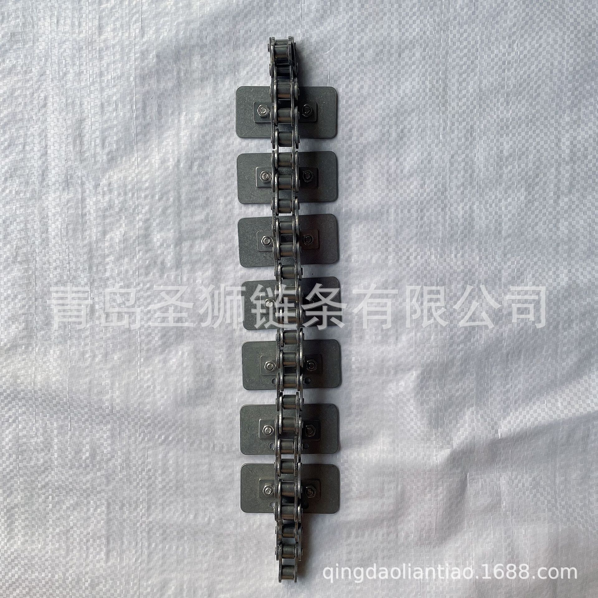 08BS高强不锈钢托板链条顶板链条饮料包装机械流水线链平板输送链