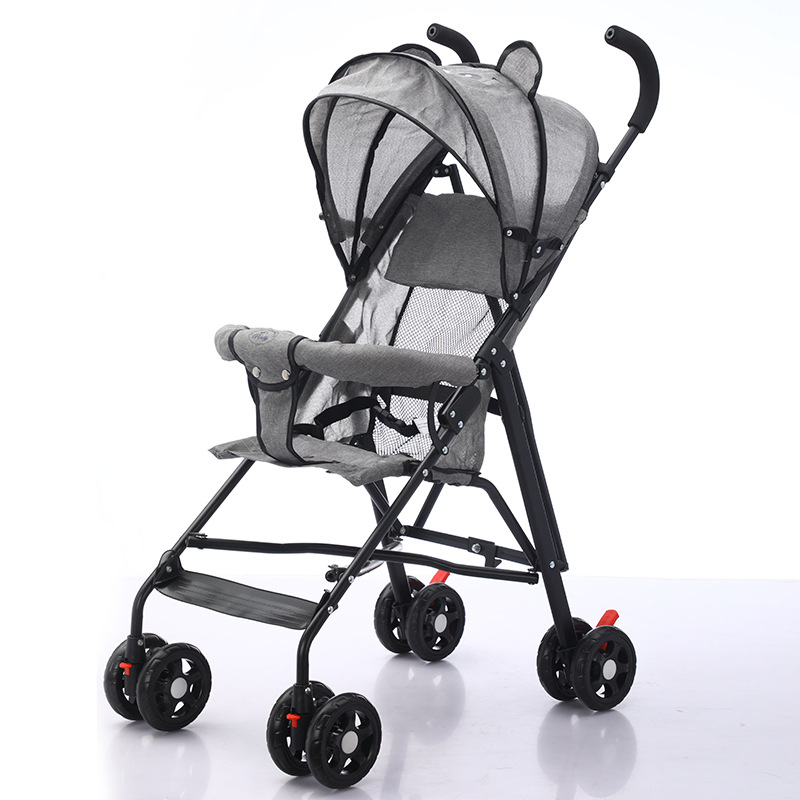 Carrinche de bebés, carro de mango de paraguas, bebé plegable ligero, carro de paraguas portátil, carro de mano de verano, carro de mango de paraguas