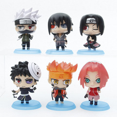Naruto Mosquito Eyes Q Version Six Paths Naruto Obito Car Ornaments Blind Box Gacha Doll Model Hand Figure