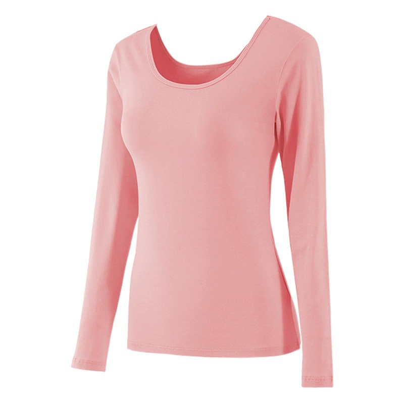 Модальная осенняя одежда Женское тонкое базовое нижнее белье Весенняя и осенняя одежда Невидимый хлопковый свитер с низким воротником Свитер с длинным рукавом Мышечное нижнее белье
