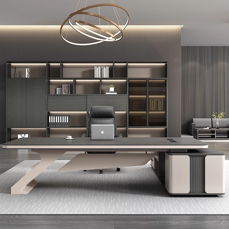 轻奢老板桌办公桌简约现代董事长总裁桌经理大班台办公室桌椅组合