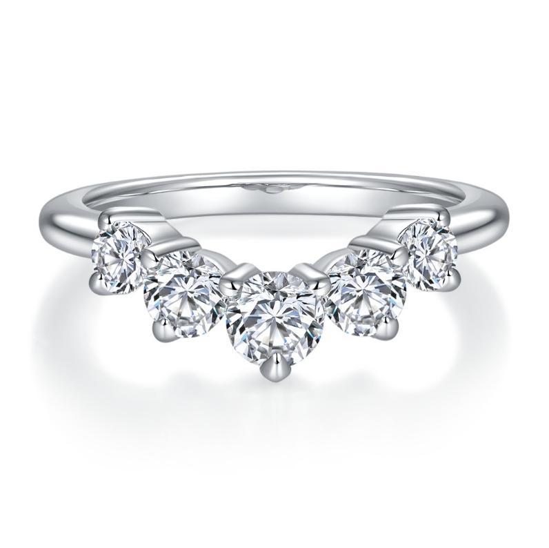 Nuevo estilo transfronterizo venta caliente estilo europeo y americano S925 plata de ley con incrustaciones de platino Moissanstone anillo clásico simple para mujer