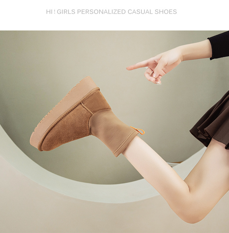 Stivaletti donna con suola spessa in pelle per inverno_voghion.com