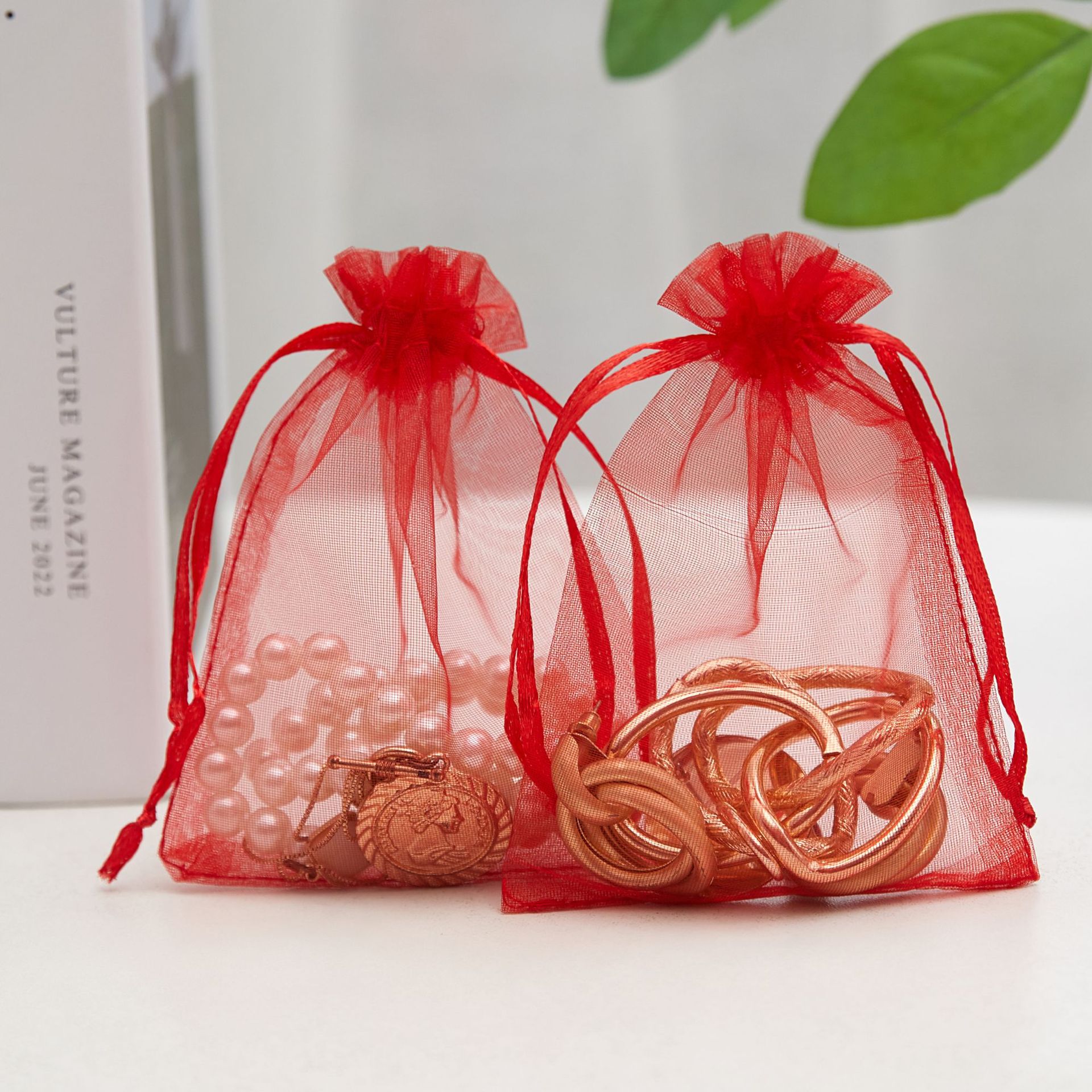 Bolsa de organza blanca al por mayor, bolsa de malla de perlas, bolsa de embalaje de regalo con boca de cordón, joyería de dulces de boda, bolsa de cordón, bolsa de almacenamiento
