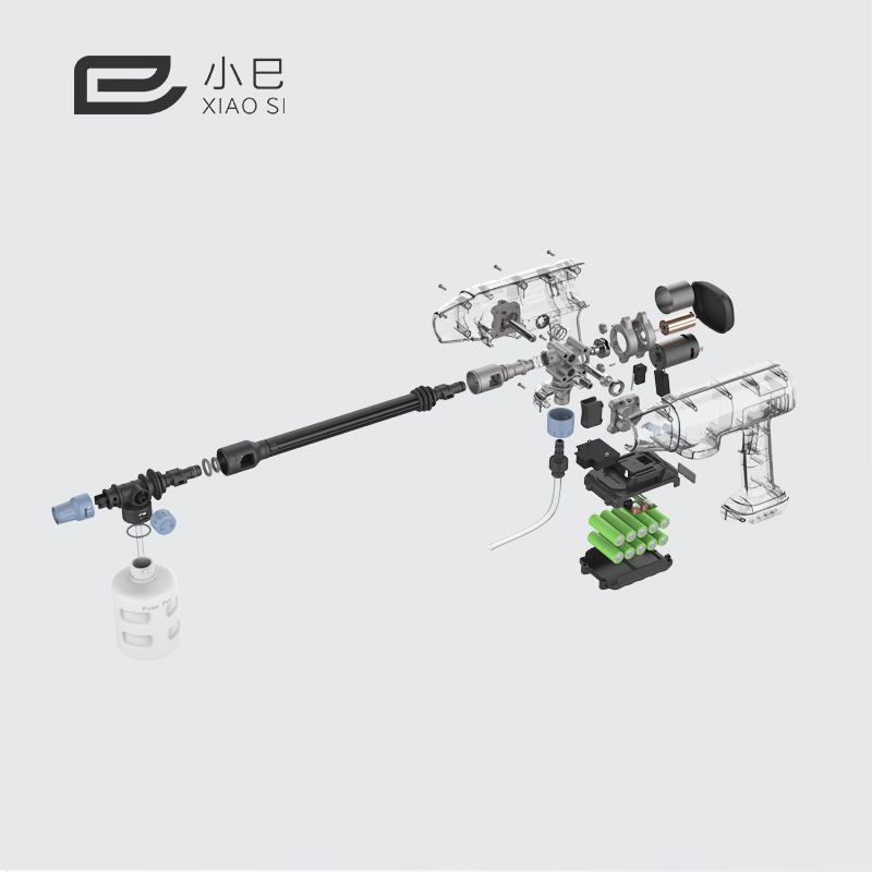 Wireless Lithium Battery Car Washing Machine High Pressure Cleaning Machine Accessories Car Washing Tool Spare Parts Battery Package Water Pipe 5-in-1 Gun Head