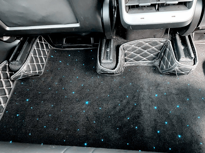 New Tesla Model Y Floor Mats, Model 3-Specific Car Mats with Fiber Optic Starlight Effect