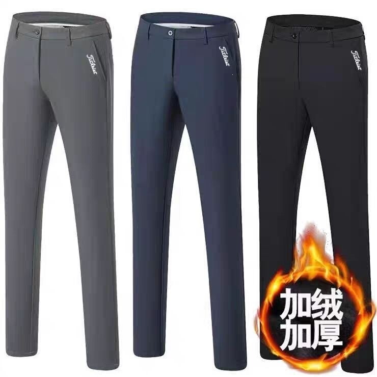 Men's Winter Golf Pants, Fleece-Lined, Thickened, Cold-Proof, Warm, Outdoor Sports Pants, Slim Fit, Straight-Leg Men's Golf Trousers Men's Winter Golf Pants, Fleece-Lined, Thickened, Cold-Proof, Warm, Outdoor Sports Pants, Slim Fit, Straight-Leg Men's Golf Trousers