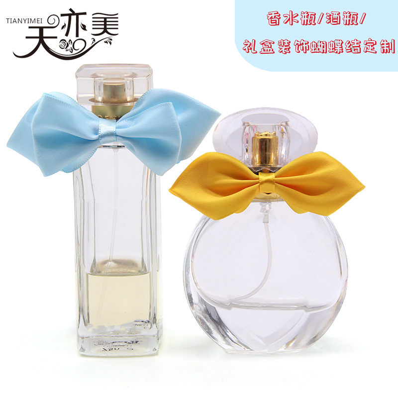 Tianyi Mei al por mayor botella de perfume/botella de vino/Embalaje de regalo decorativo pajarita Arco de la cinta hecha a mano