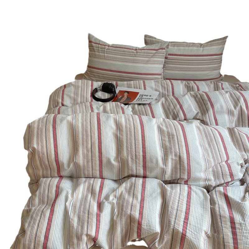 Cama de lavado de algodón de clase A, cuatro piezas de sábanas de algodón de lavado, colchón de cama, dormitorio de estudiantes, tres piezas de cuatro temporadas