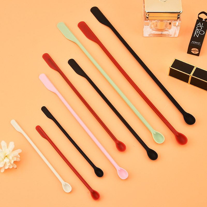 Double-head silicone spatula three-piece cosmetic bottle mini spatula baking jam spatula foundation scoop