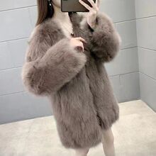 仿狐狸毛皮草外套女中长款2026冬季海宁皮草大衣领洋气显瘦