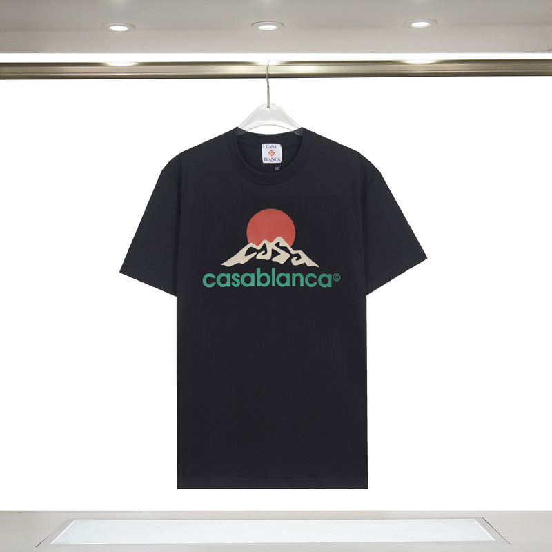 メンズ半袖 260g カサブランカ半袖 2025 春夏新作 カラープリント CASA ピュアコットン半袖|undefined