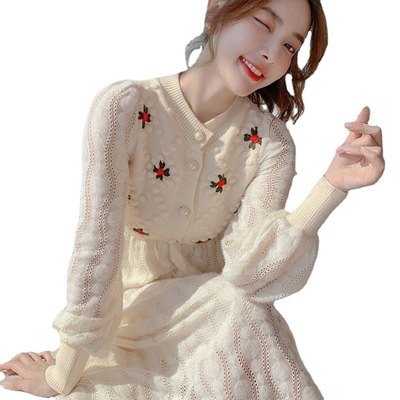 Long elegant knitted dress