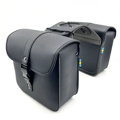 Motorcycle Yamaha Scooter Bell Electric Vehicle Leather Waterproof Side Bag Saddle Bag Motorcycle Accessories (Motorcycle Safety Supplies) - black-length-24-width-11-height-23cm