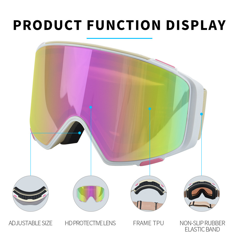 Aikuisille tarkoitetut magneettiset hiihtolasit, kaksikerroksiset sumulasit, lumilautailulasit, kalliokiipeilylasit, revontulienestosuojalasit, tuulenpitävät lasit_voghion.com