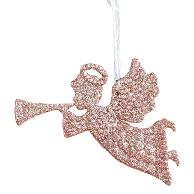 Adornos navideños decoración navideña polvo de plástico colgante pequeño angelito árbol de Navidad colgante traje pequeños accesorios