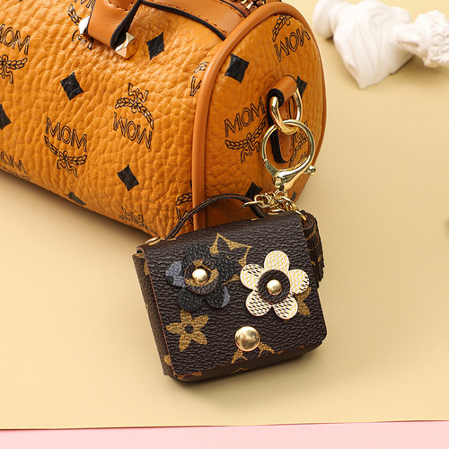 Leather Presbyopic Headphone Bag Coin Purse Keychain Cute Pendant Coin Exquisite Bag Keychain Pendant Wholesale