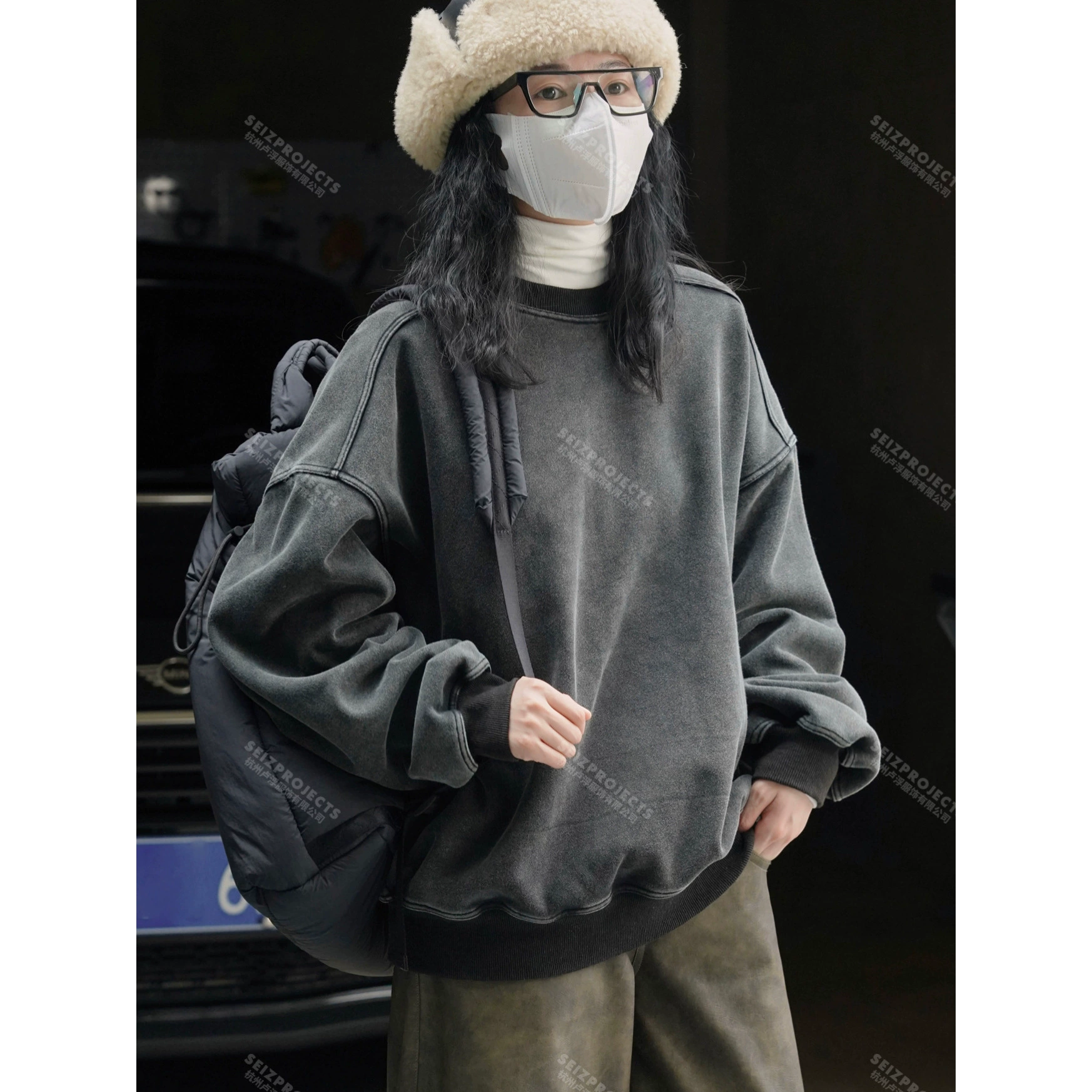 Новый зимний корейский уличный пуловер с матовым силуэтом, свободный, удобный и утягивающий топ для женщин