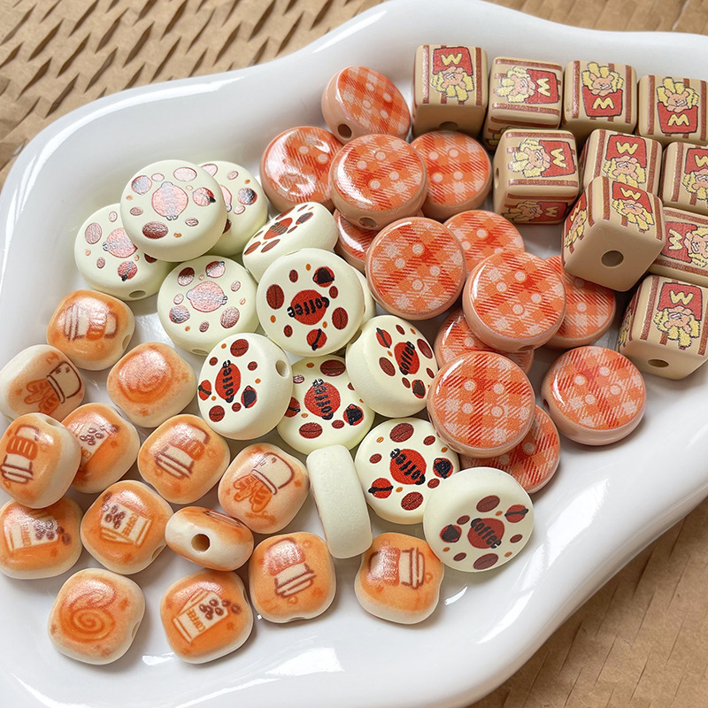 アクリルパン食品カラーコッキースタービーズルースビーズ diy 手作りブレスレットネックレスビーズ素材|undefined