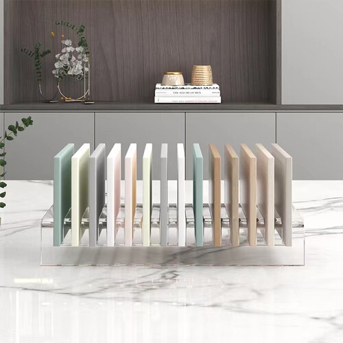 Acrylic cabinet door panel sample color display rack, eco-board stone sample display stand, marble tile rack