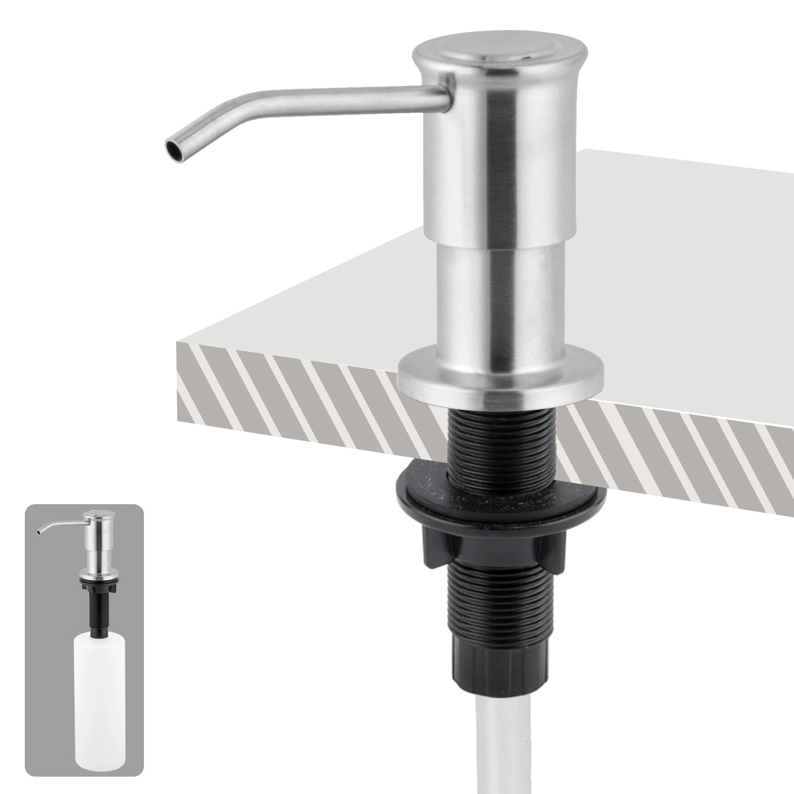 龙安 F52 Sinking Sinks with stainless steel soaprifier Simple with kitchen dishwasher pressurizer bottle