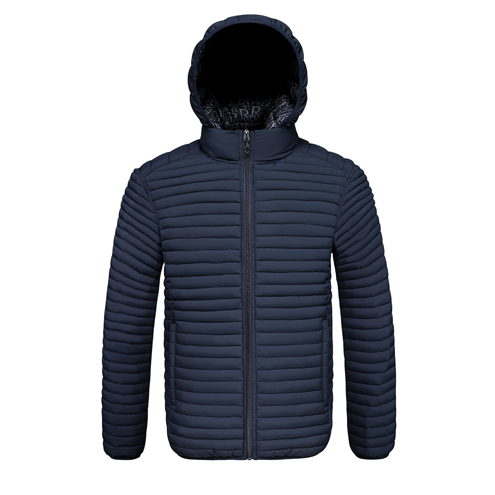 Rib Suit Padded Coat Men's Removable Hat Full Print Thickened Padded Jacket_voghion.com