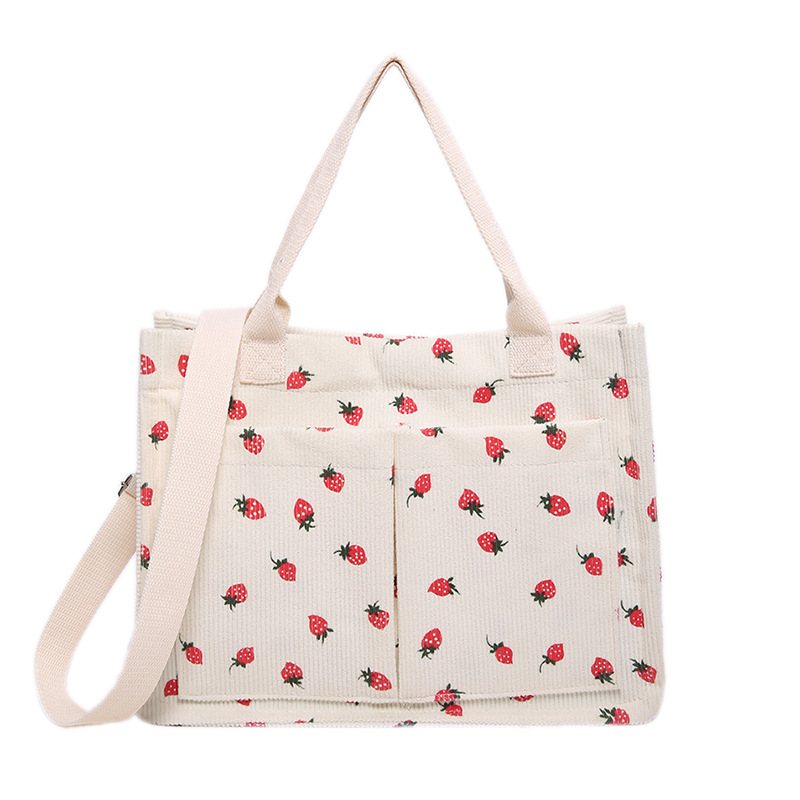 2024 estética simple ocio personalidad de moda de hombro bolsa de compras bolsa de primavera nueva bolsa de tela estudiantil