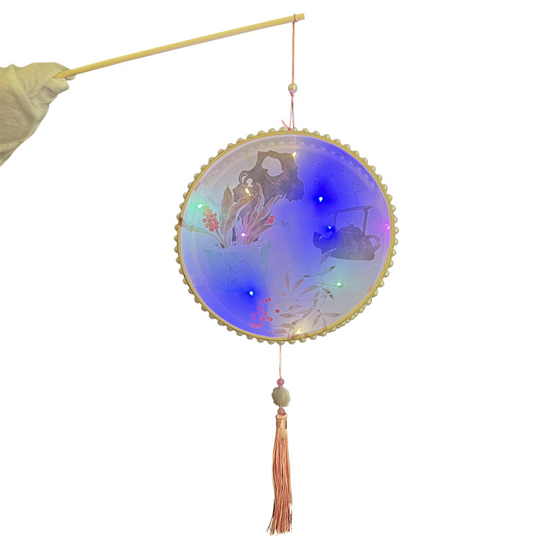 Año nuevo Festival de Primavera linterna niños conejo linterna hecha a mano DIY luminoso estilo antiguo linterna portátil Hanfu Palacio linterna al por mayor