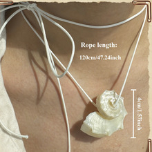 跨境新款波西米亚项链 可调节白色细绳搭配天然贝壳吊坠度假日常