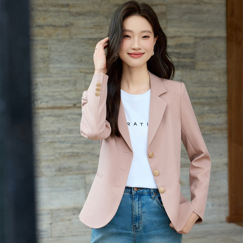 Pink Blazer for Women 2025 New Spring & Fall Accessible Luxury Big Size Slim Elegant Elegant Small Suit