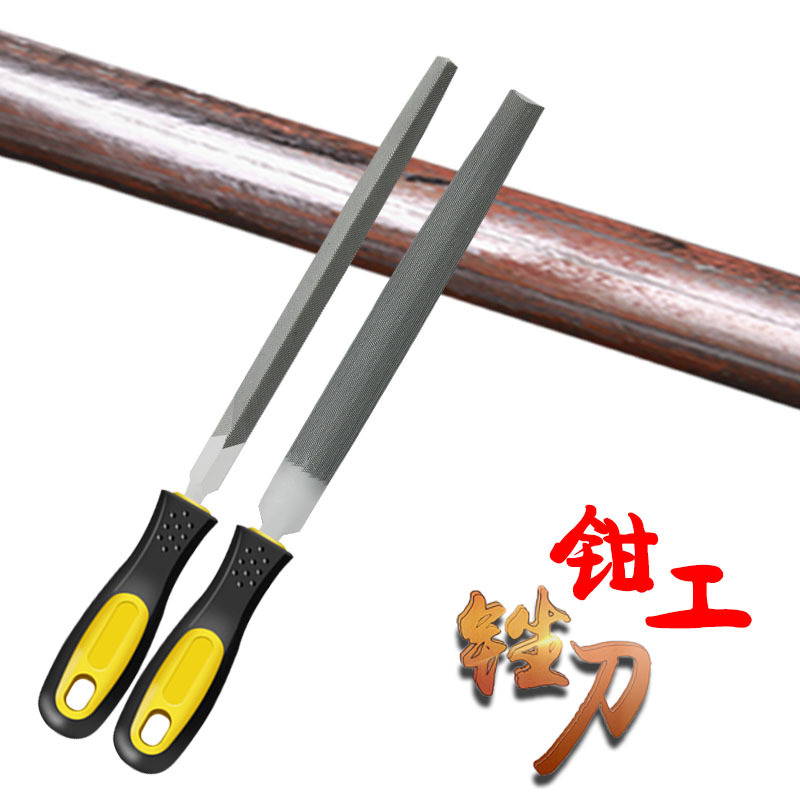 柄付きヤスリやすり付き金属大工子磨き工具研鉄平平三角ヤスリ半円挫折刀セット|undefined