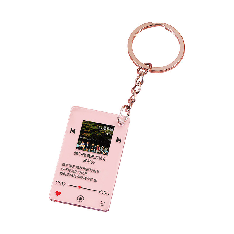 Jay Chou Letras llavero Netease Cloud Wang Sulong Lin Junjie dijo colgante transparente llavero colgante de canción